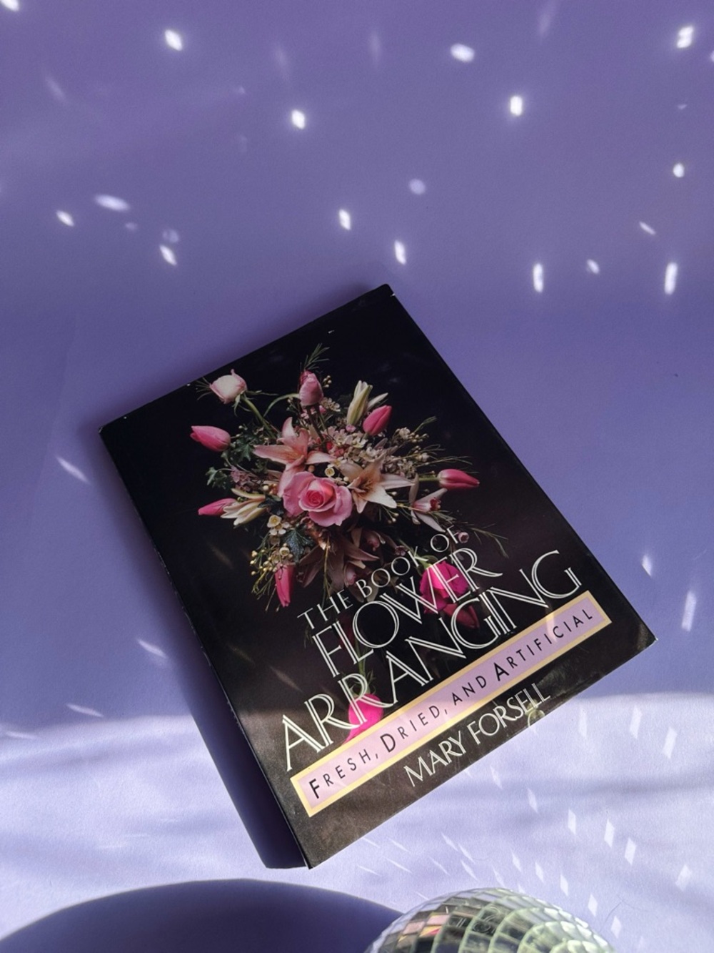 1980s Vintage The Book of Flower Arranging — Black Cover with Pink Floral Art